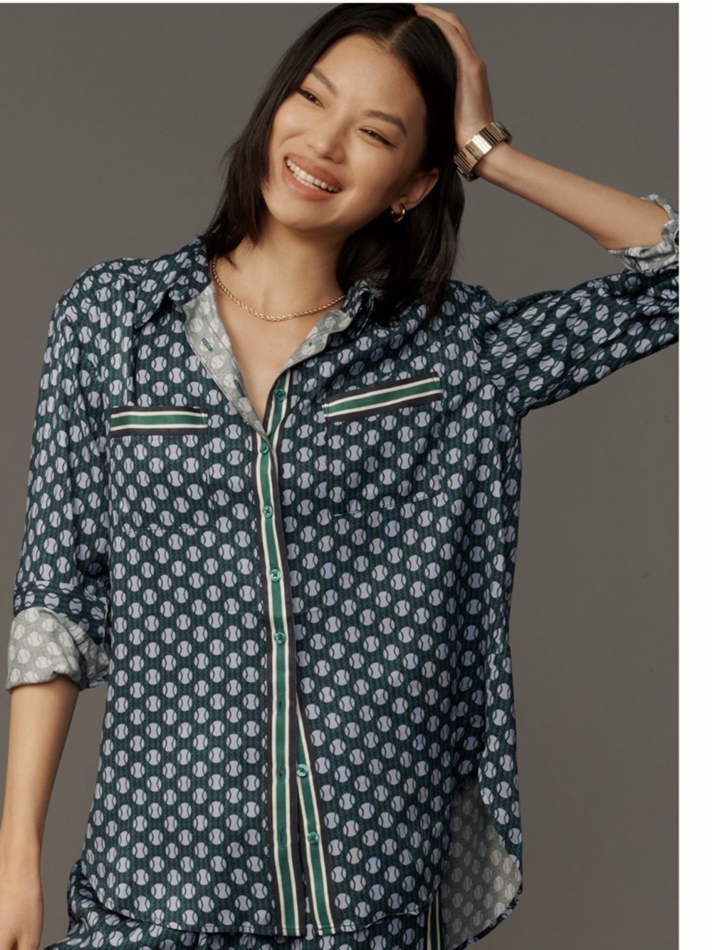 Maeve Silky Shirt Blouse